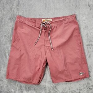 Mollusk Board Shorts Mens‎ 36 Red Swim Trunks California Surf Swimwear Pocket